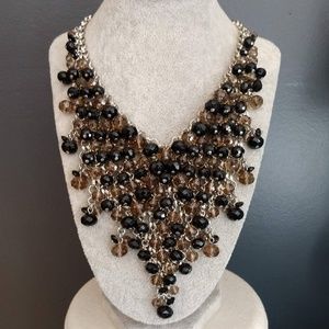 Chainmail glass and acrylic statement necklace
